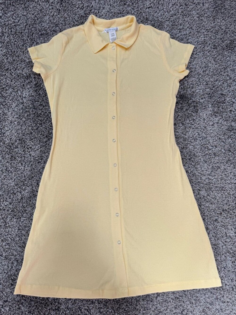 Vintage ed. lee Yellow Snap Front Polo Dress Made USA NWT Size L